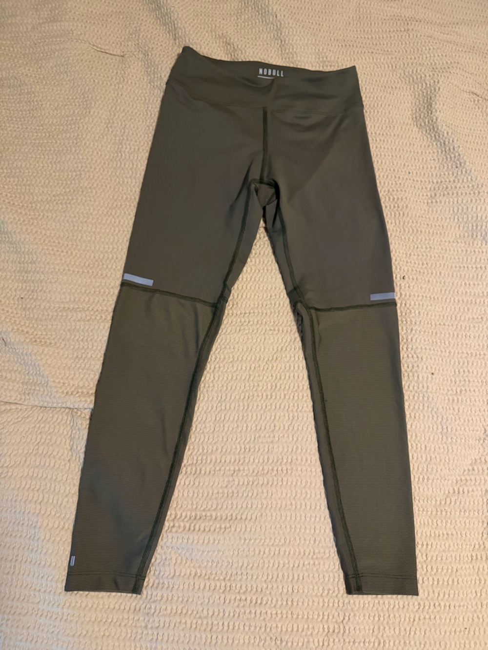 NOBULL Olive Green women’s Training Tights with Reflective Tabs